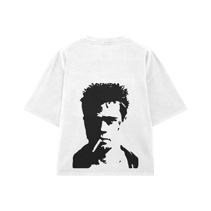 Alter Ego oversized white t-shirt back view by Soethical Fight Club collection India