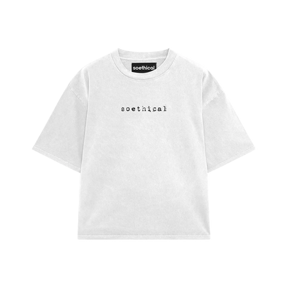 Alter Ego white oversized t-shirt front view — Soethical ethical streetwear India